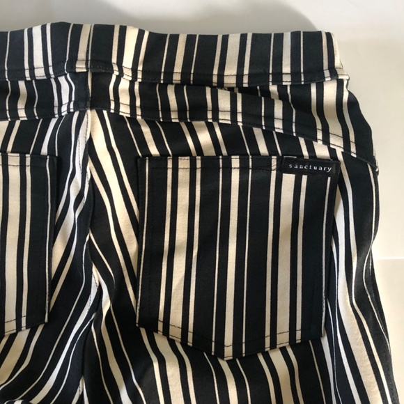 NWOT Sanctuary Jeggings, Striped Black & Off White - Picture 2 of 7